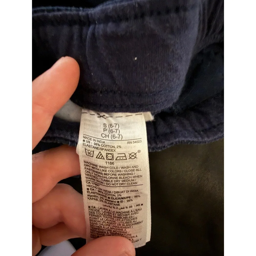 Old Navy Boys Navy Blue Ripstop Cargo Jogger Pants Size S 6-7 Drawstring Elastic